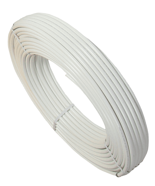 A large coil of on demand water underfloor heating pipe