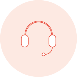 Headset Icon in orange to represent our product support