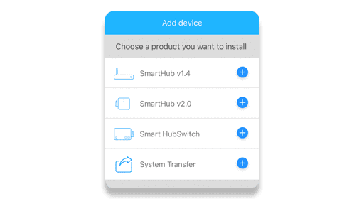 the add a device display screen from the wunda smart app