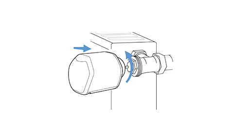 an illustration of how to manually install a Wunda radiator head