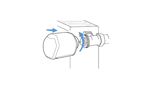 an illustration of how to manually install a Wunda radiator head