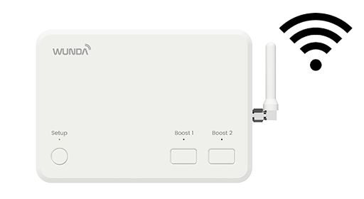 A WundaSmart hub switch device with a wifi icon displayed next to it