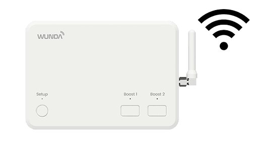 A WundaSmart hub switch device with a wifi icon displayed next to it