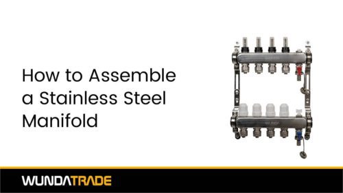 how to assemble a stainless steel manifold in text next to an image of a manifold