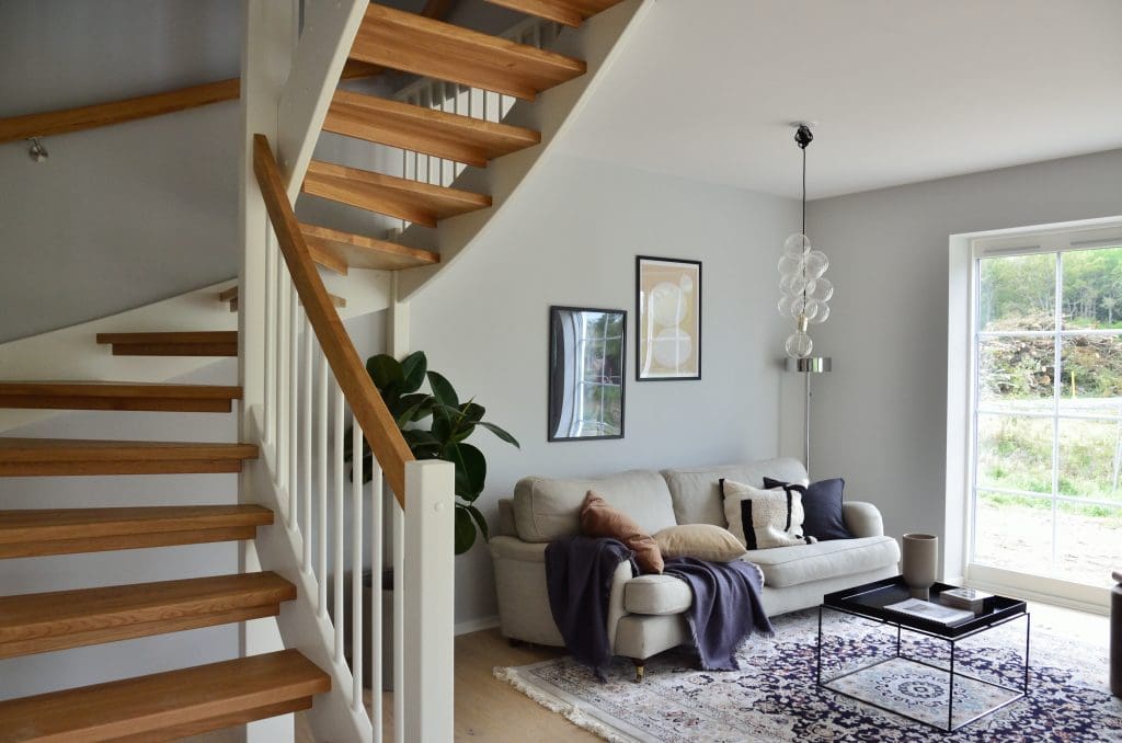 Cosy living room with underfloor heating