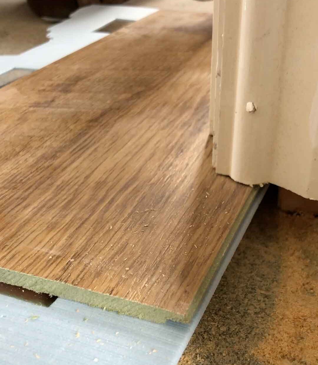 Wunda Rapid Response® boards and floor finish at door threshold